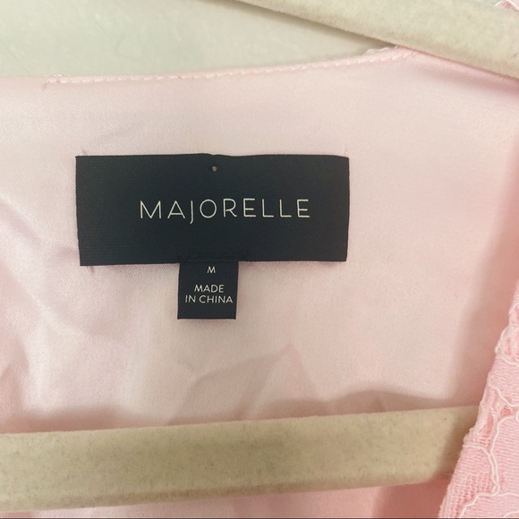 Majorelle Nora Mini Dress Light Pink Deep V Short Sleeve Lace - Picture 7 of 12